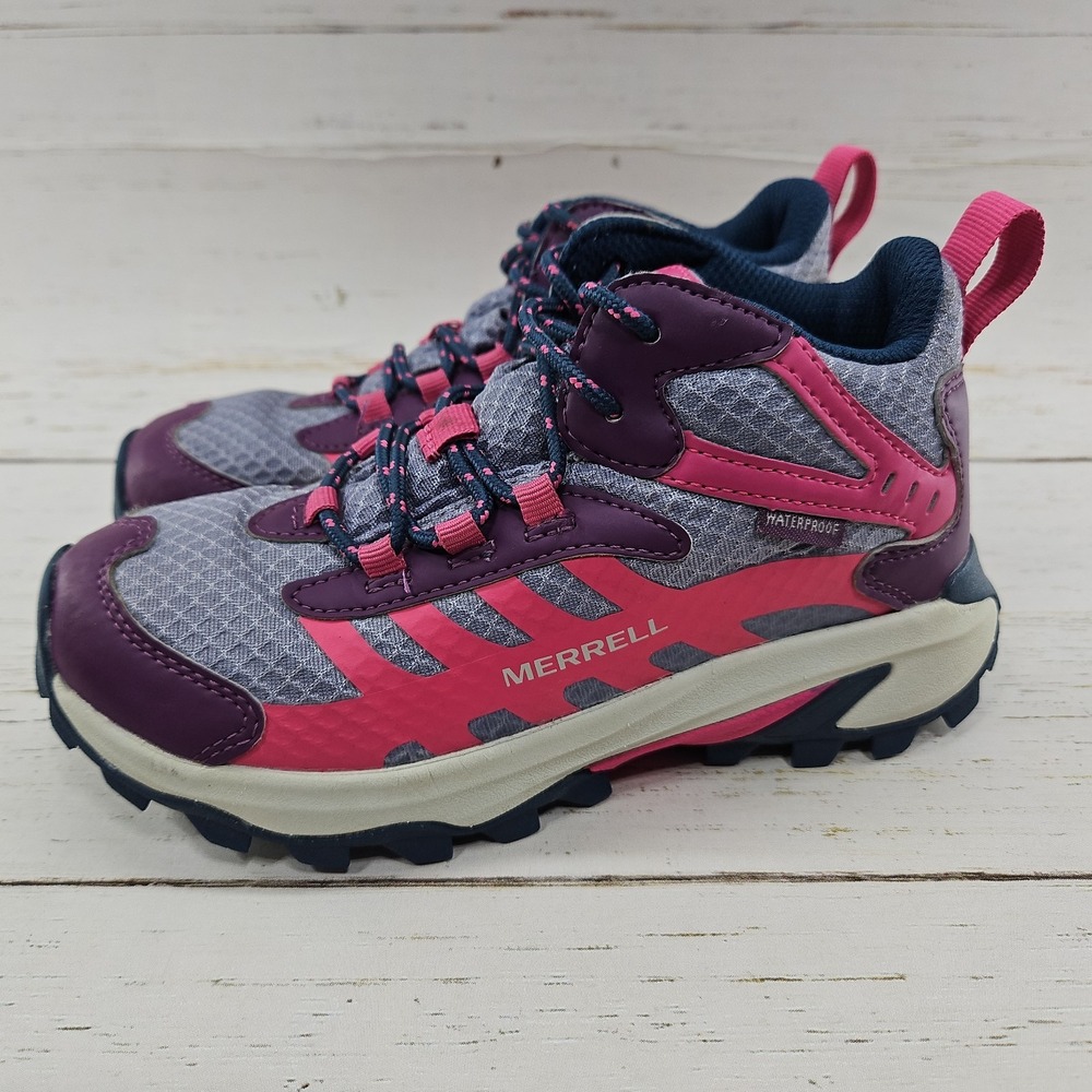 Merrell Moab Speed 2 Purple Pink Lace Up Hiking Boots Big Kids Girls Size 2